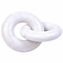 Casa Padrino objeto decorativo de mármol de lujo anillos blanco 25 cm - Decoración de salón