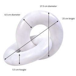 Casa Padrino objeto decorativo de mármol de lujo anillos blanco 25 cm - Decoración de salón