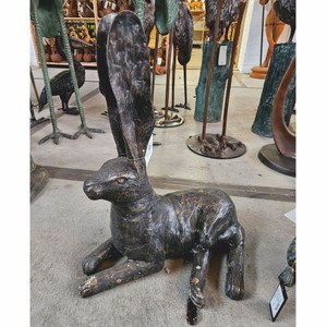 Casa Padrino sculpture décorative en bronze lapin H. 61 cm - Figurine de jardin en bronze Casa Padrino sculpture décorative en bronze lapin H. 61 cm - Figurine de jardin en bronze