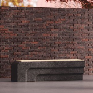 Casa Padrino banco de jardín de lujo de hormigón antracita / natural 150 cm - Banco para exterior Casa Padrino banco de jardín de lujo de hormigón antracita / natural 150 cm - Banco para exterior