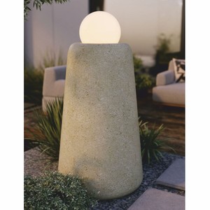 Casa Padrino Luxury Concrete Floor Lamp Gray / White H. 128 cm - Garden Lamp