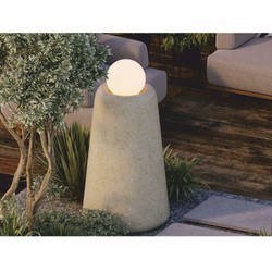 Casa Padrino lampada da terra di lusso in cemento grigio / bianco A. 128 cm - Lampada da giardino