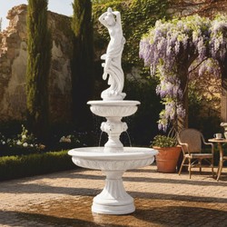 Casa Padrino fontana barocco bianco Ø 152 x A. 330 cm - Magnifica fontana da giardino