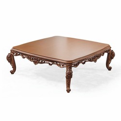 Casa Padrino mesa de centro barroco de lujo de madera maciza marrón 132 cm - Muebles barrocos
