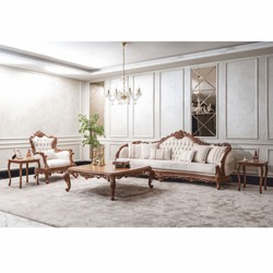 Casa Padrino mesa de centro barroco de lujo de madera maciza marrón 132 cm - Muebles barrocos