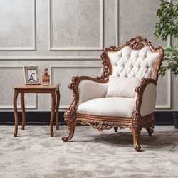 Casa Padrino mesa auxiliar barroco de lujo en madera maciza marrón Al. 57 cm - Muebles barrocos