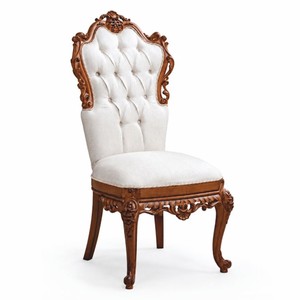 Prunkvoller Luxus Barock Esszimmer Stuhl Weiß Braun