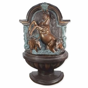 Casa Padrino fuente de pared barroco de bronce caballos Al. 176 cm - Accesorios de jardín barrocos