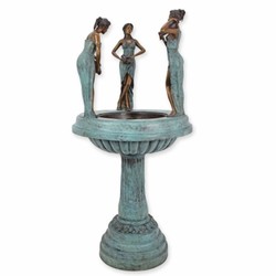 Casa Padrino Fuente Art Nouveau de Bronce Tres Mujeres Al. 135 cm - Decoración de Jardín