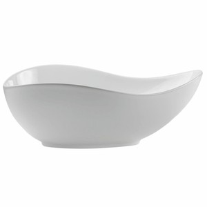 Casa Padrino Keramik Waschbecken Schale Hochglanz Weiß 51 cm - Badezimmer Accessoires
