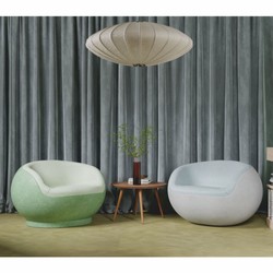 Luxus Wohnzimmer Hotel Outdoor Garten Sessel Grau Hellblau