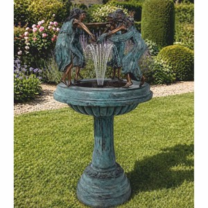 Casa Padrino Fuente Art Nouveau de Bronce 4 Mujeres Al. 130 cm - Decoración de Jardín