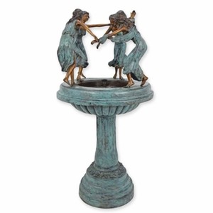 Casa Padrino Jugendstil Bronze Springbrunnen 4 Frauen H. 130 cm - Garten Deko