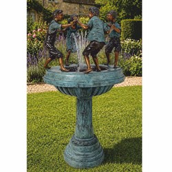Casa Padrino Art Nouveau Bronze Fountain 4 Children H. 135 cm - Garden Decor