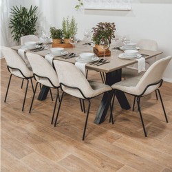 Ausziehbarer Esstisch Küchentisch Beige Schwarz