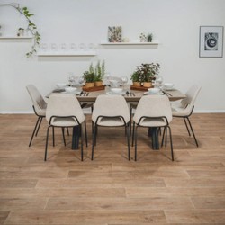 Ausziehbarer Esstisch Küchentisch Beige Schwarz