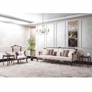 Casa Padrino Luxus Barock Wohnzimmer Sofa Weiß / Dunkelbraun 260 cm - Barock Möbel