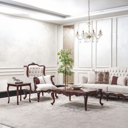 Casa Padrino mesa de centro barroco de lujo marrón oscuro 122 cm - Muebles de estilo barroco