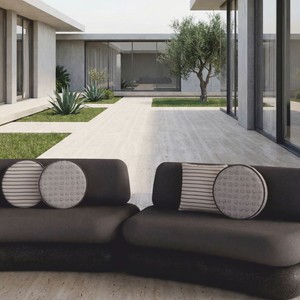 Casa Padrino Luxus Beton Sofa Grau / Anthrazit 463 cm - Outdoor Garten Sofa