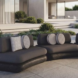 Casa Padrino sofá de lujo de hormigón gris / antracita 463 cm - Sofá de jardín