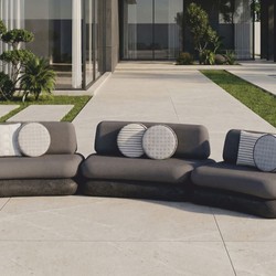 Casa Padrino sofá de lujo de hormigón gris / antracita 463 cm - Sofá de jardín