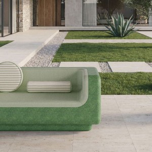 Casa Padrino Luxus Sofa Grün / Mintgrün 180 cm - Wetterfestes Beton Sofa