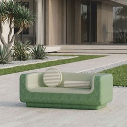 Casa Padrino sofá de lujo verde / verde menta 180 cm - Sofá de hormigón resistente a la intemperie