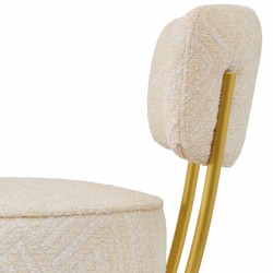 Casa Padrino Luxury Stainless Steel Bar Stool Cream / Brass H. 104 cm - Luxury Bar Furniture