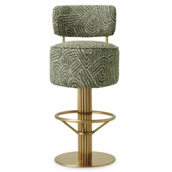 Casa Padrino Luxury Stainless Steel Bar Stool Green / Brass H. 104 cm - Luxury Bar Furniture