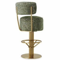 Casa Padrino Luxury Stainless Steel Bar Stool Green / Brass H. 104 cm - Luxury Bar Furniture