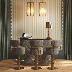 Casa Padrino Luxury Stainless Steel Bar Stool Green / Brass H. 104 cm - Luxury Bar Furniture