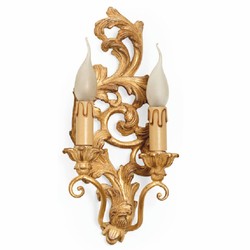 Prunkvolle Luxus Barock Doppel Wandleuchte Gold