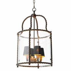 Casa Padrino lámpara colgante de lujo bronce / negro Al. 72,5 cm - Calidad de lujo