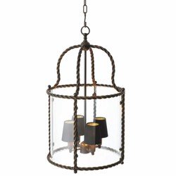 Casa Padrino lámpara colgante de lujo bronce / negro Al. 72,5 cm - Calidad de lujo