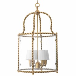 Casa Padrino lámpara colgante de lujo latón vintage / blanco Al. 72,5 cm - Calidad de lujo