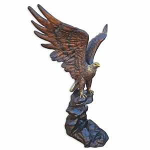 Casa Padrino sculpture décorative XXL en bronze de luxe aigle regardant vers la droite H. 189 cm