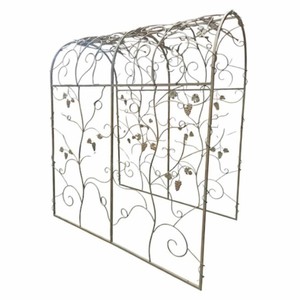 Casa Padrino Arco de Rosas Art Nouveau de Metal Gris Al. 204 x 230 cm - Decoración de Jardín