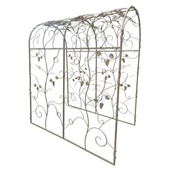 Casa Padrino arche à roses Art Nouveau en métal gris 204 x H. 230 cm - Décoration de jardin