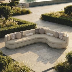 Casa Padrino sofá esquinero de lujo lado derecho crema 335 x 281 cm - Sofá modular de hormigón
