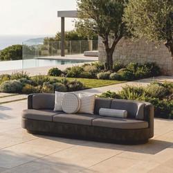 Casa Padrino Luxury Concrete Sofa Anthracite / Gray 294 cm - Living Room & Garden Sofa