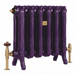 Casa Padrino radiatore barocco in ghisa viola / ottone 50 cm - Riscaldamento vintage Casa Padrino radiatore barocco in ghisa viola / ottone 50 cm - Riscaldamento vintage