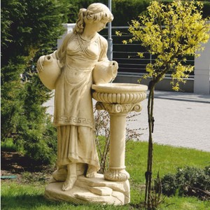 Casa Padrino scultura gargoyle Art Nouveau donna con brocche e fontana sabbia A. 140 cm
