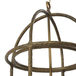 Casa Padrino Luxus Hängeleuchte Vintage Messing / Weiß H. 93,5 cm - Luxus Qualität