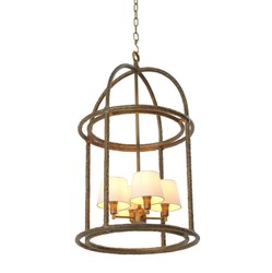 Casa Padrino lámpara colgante de lujo latón vintage / blanco Al. 93,5 cm - Calidad de lujo