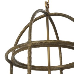 Casa Padrino lámpara colgante de lujo latón vintage / blanco Al. 93,5 cm - Calidad de lujo