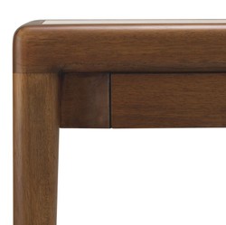 Casa Padrino tavolino di lusso in mogano con piano in marmo e cassetto marrone / beige