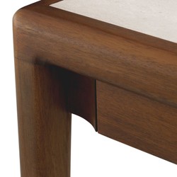 Casa Padrino tavolino di lusso in mogano con piano in marmo e cassetto marrone / beige