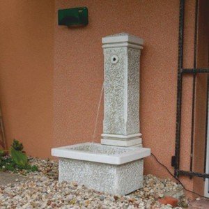 Casa Padrino fuente de pared Art Nouveau blanco / gris Al. 120 cm - Fuente decorativa de jardín