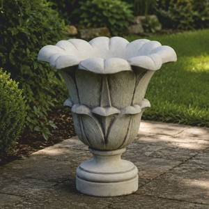 Casa Padrino pot de fleurs décoratif baroque gris H. 50 cm - Jardinière de style baroque