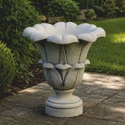 Casa Padrino pot de fleurs décoratif baroque gris H. 50 cm - Jardinière de style baroque
